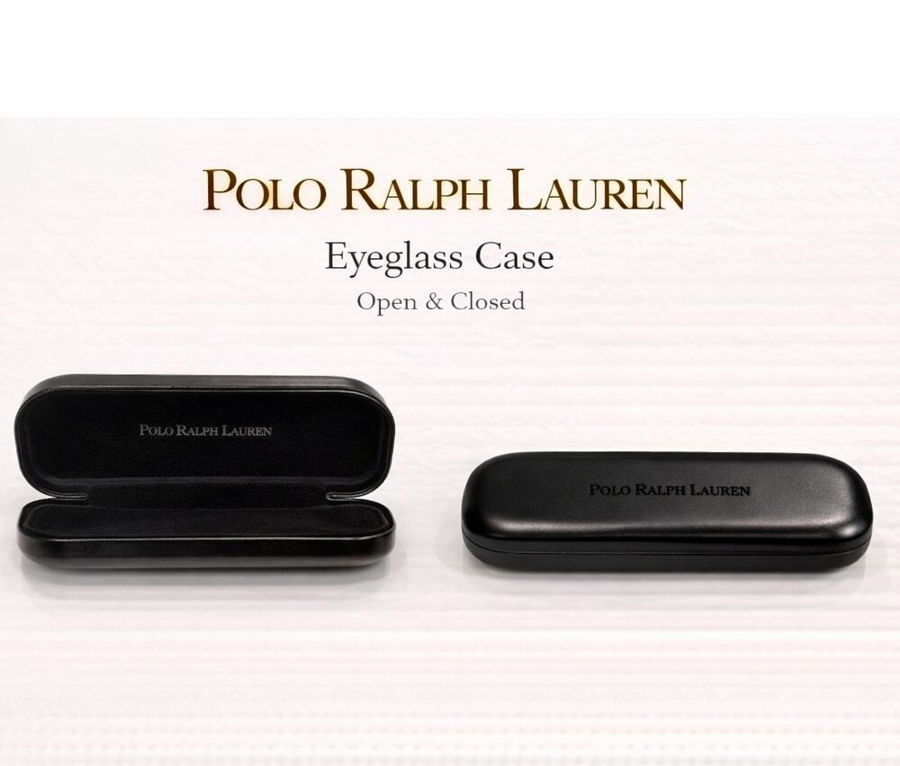 Polo Ralph Lauren Eyeglass Case Black Hard Shell Velvet Lined